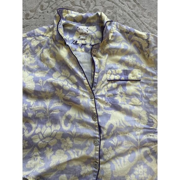 The Lazy Poet Pajama Set Women’s Medium – Nina Sleepy Monkey Pattern 100% Linen - Picture 5 of 8